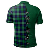 Clan Abercrombie Tartan Polo Shirt - Lion Rampant And Celtic Thistle Style ZA99 Abercrombie Tartan Tartan Polo